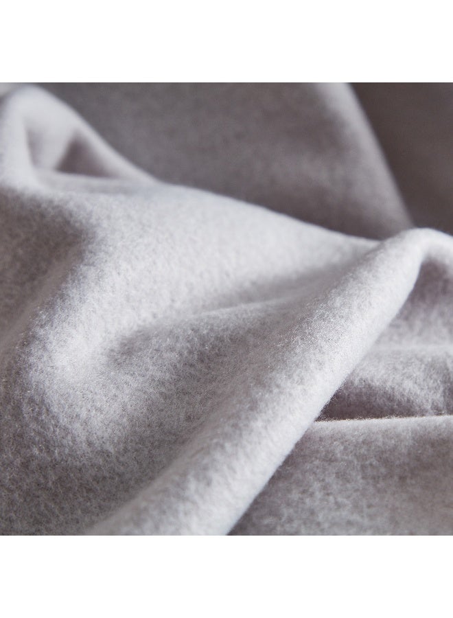Home Box Atlanta Solid RecycledPolar Fleece Twin Blanket 150x200cm - Grey - Image 4