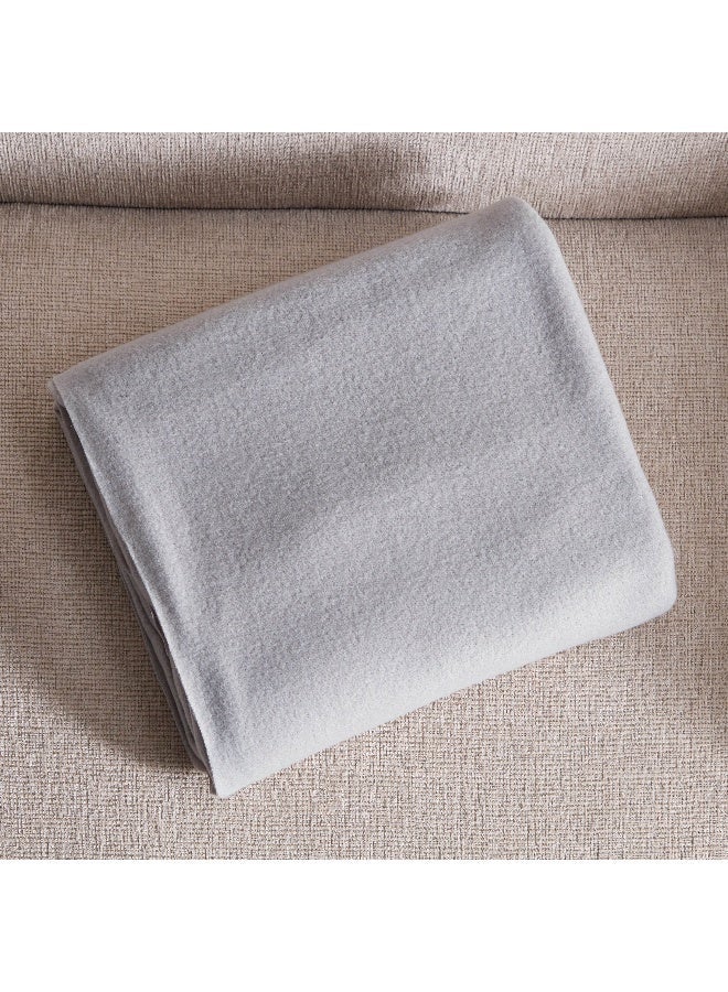 Home Box Atlanta Solid RecycledPolar Fleece Twin Blanket 150x200cm - Grey - Image 5