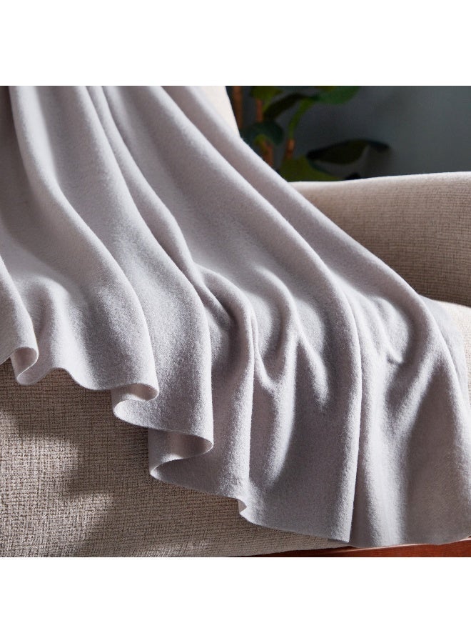 Home Box Atlanta Solid RecycledPolar Fleece Twin Blanket 150x200cm - Grey - Image 3