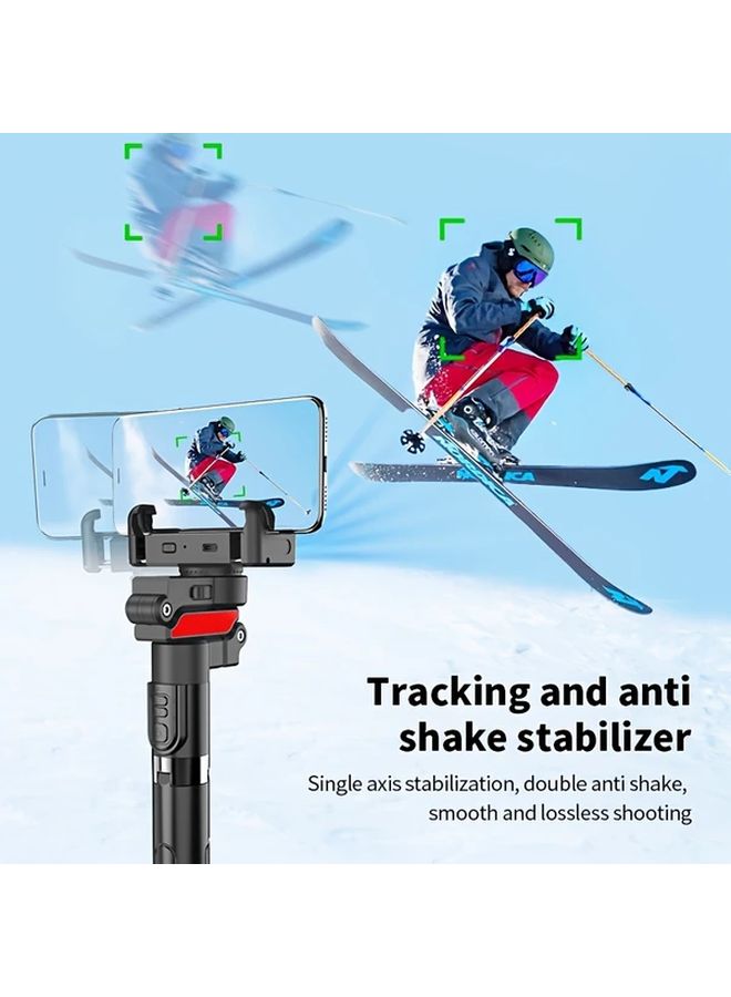 TC10 Black 3 In 1 Telescopic Aluminum Alloy Pole With Camera Tracking Gimbal And Remote Control - Image 1