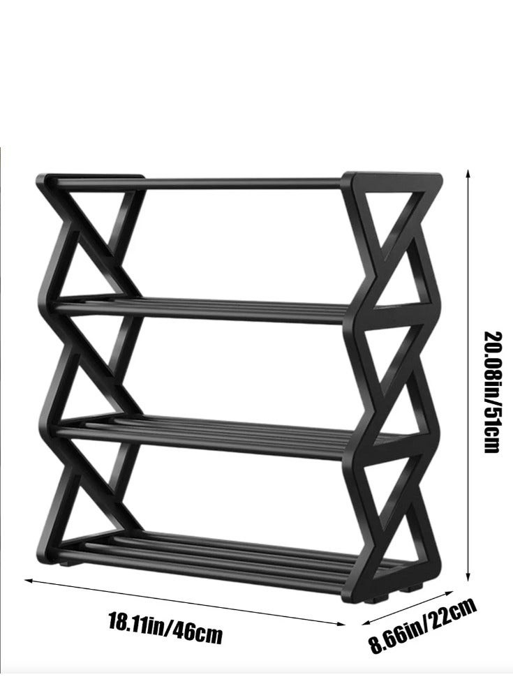 FFD 4-Tier Shoe Rack Organizer – Holds 16 Pairs, Tool-Free Assembly, Ventilated Shelves, Space-Saving Design for Entryway, Bedroom, Closet – Non-Slip Feet, Slim Profile, Easy Setup - Image 2