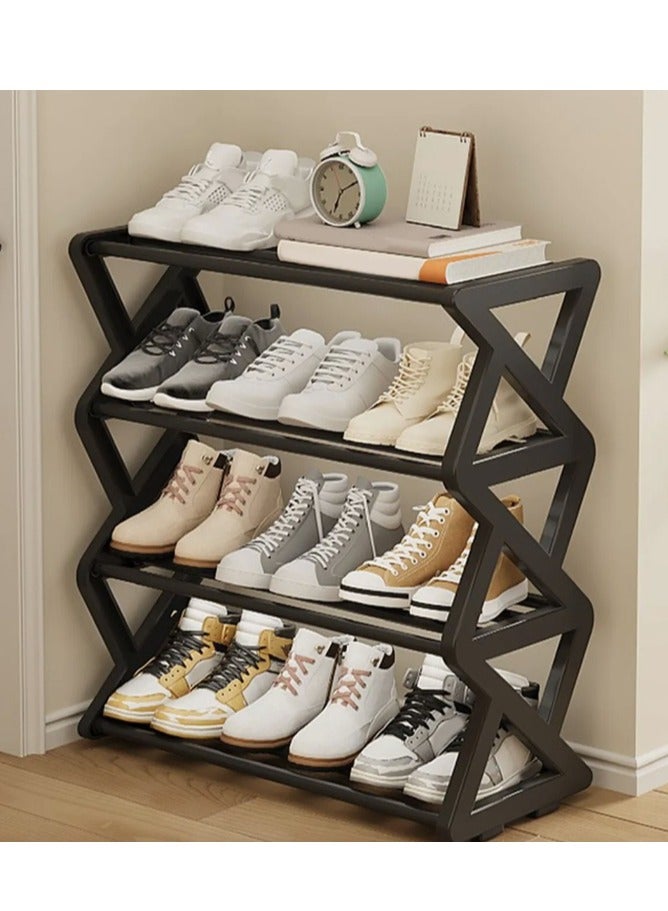 FFD 4-Tier Shoe Rack Organizer – Holds 16 Pairs, Tool-Free Assembly, Ventilated Shelves, Space-Saving Design for Entryway, Bedroom, Closet – Non-Slip Feet, Slim Profile, Easy Setup - Image 1