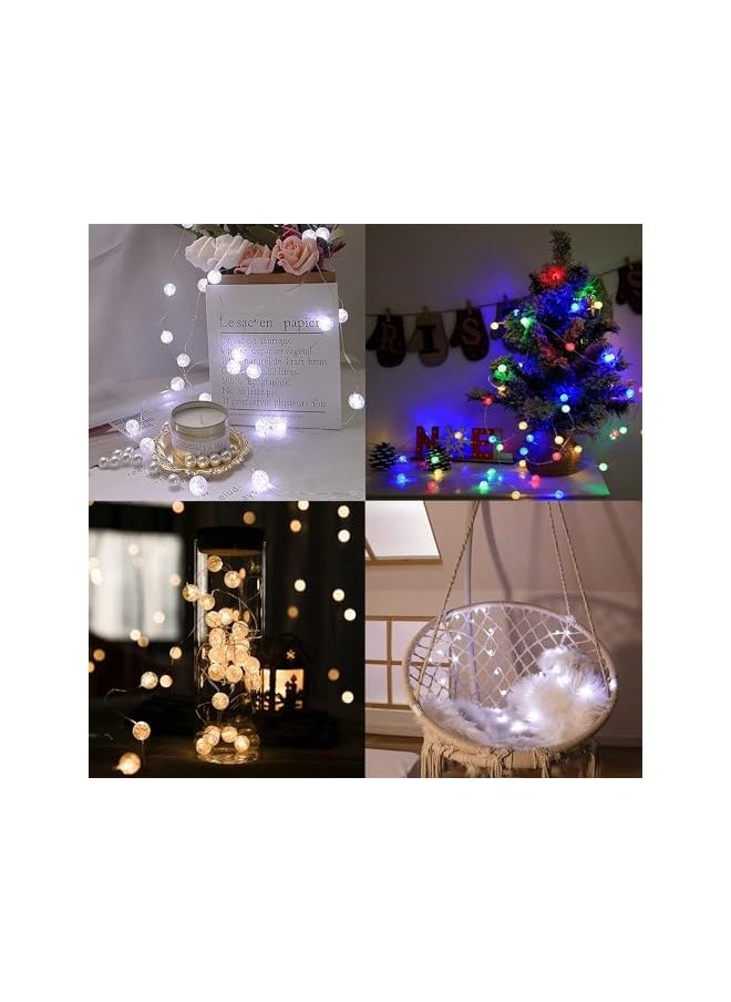 The Bros LED Globe String Lights, Crackle Ball Lights Holiday Waterproof Decorative Lights White USB Operated Fairy Lights Indoor Outdoor for Home, Parties, Weddings, Garden (Color USB 16FT 50LED)  - Image 5