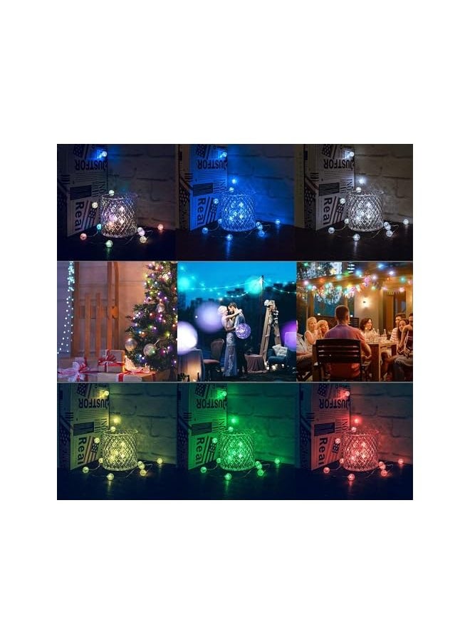 The Bros LED Globe String Lights, Crackle Ball Lights Holiday Waterproof Decorative Lights White USB Operated Fairy Lights Indoor Outdoor for Home, Parties, Weddings, Garden (Color USB 16FT 50LED)  - Image 3