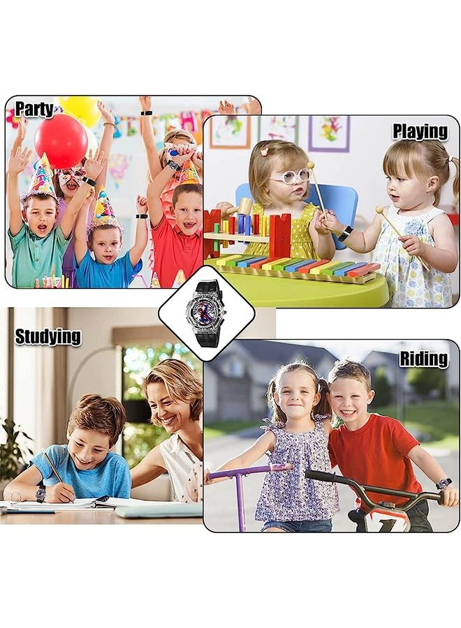 Spider-Man Kids Watch,Superhero Kids Analog Watch for Boys Girls,Adjustable Strap Learning Time Kids Wrist Watch with 7 Colors Flashing,Cool Inexpensive Gift for Toddlers,Boys,Girls  - Image 4