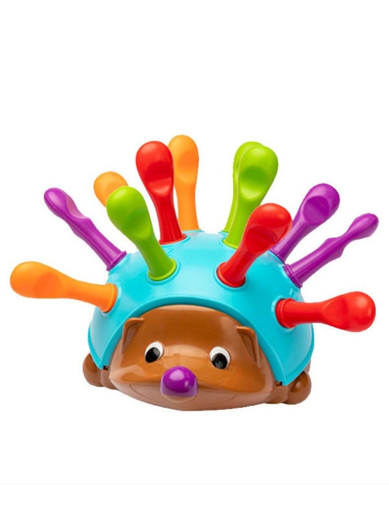 دوركو الجريش مع 12 أدوات تعلم سبايكس ، لعبة تعلم مونتيسوري للأطفال الصغار ، محرك دقيق وأجهزة حسية للأولاد والبنات - Image 1