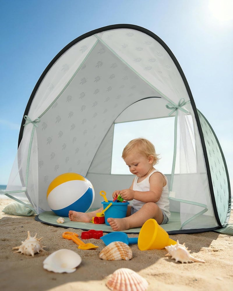 WEMOH Baby Beach Tent - 2026 Upgrade Pop Up UPF 50+ UV Protection Sun Shelter with Mosquito Net - Image 1