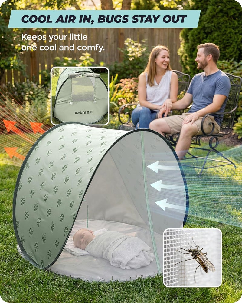 WEMOH Baby Beach Tent - 2026 Upgrade Pop Up UPF 50+ UV Protection Sun Shelter with Mosquito Net - Image 4