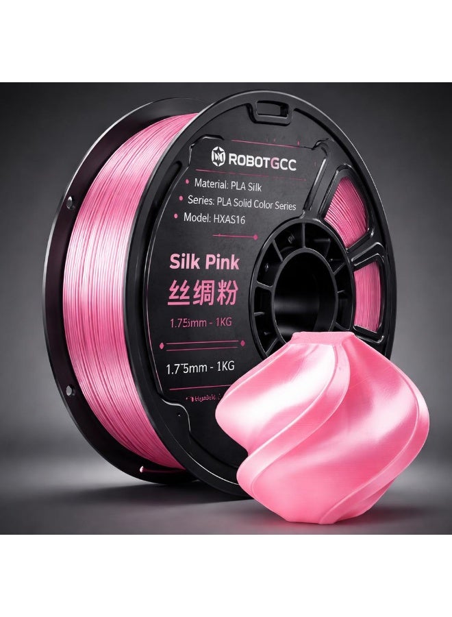 RobotGCC PLA Silk Pink 3D Printer Filament, 1.75mm 1KG, Cheerful Pink Glossy Silk Finish, Low-Warping FDM PLA for Gifts, Flowers and Accessories - Image 2
