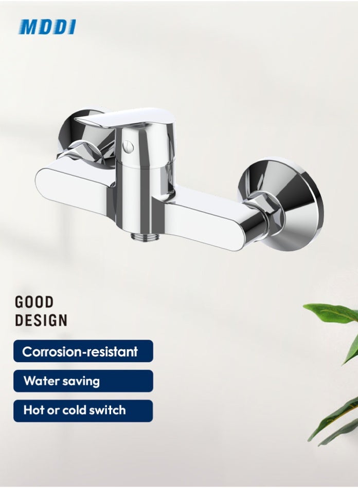 MODI Wall Mounted Shower Mixer Faucet with Hot & Cold Water Control | Chrome Finish | Corrosion Resistant | Anti-Scald Protection | Easy Installation | Drip-Free Design - Image 1