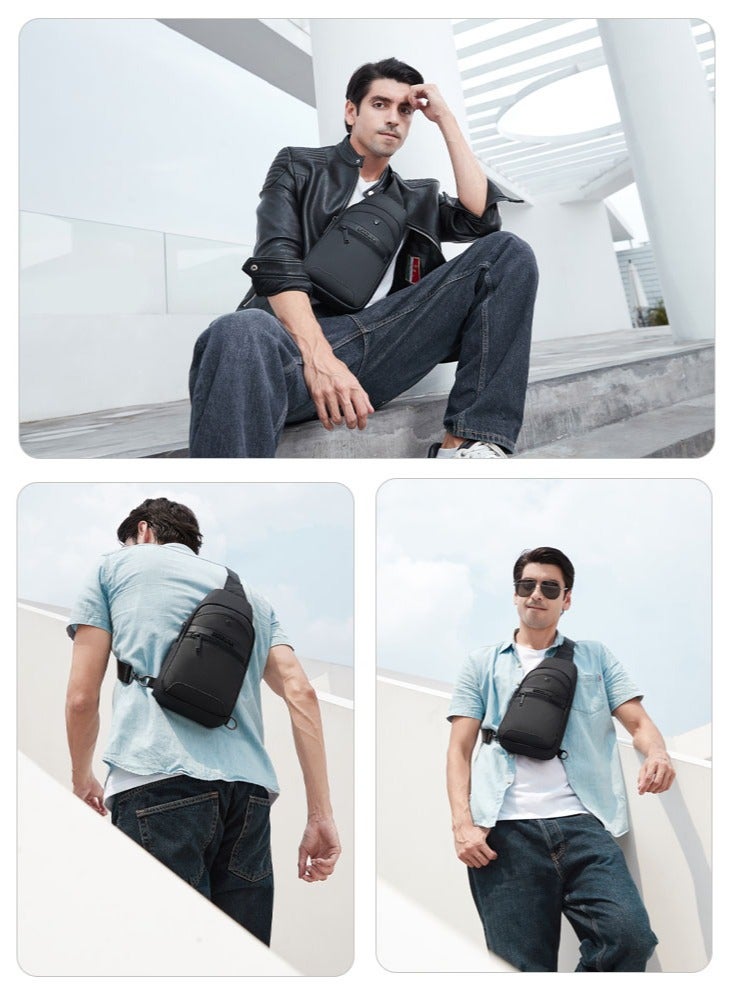 ARCTIC HUNTER Business Travel Sling Bag, Durable Sport Chest Bag for Men, Black  - Image 2