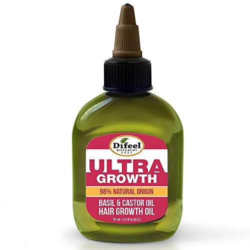 Difeel Ultra Hair Growth Oil Infused with Basil and Castor Oil 2.5 ounce (2-PACK) - Image 1