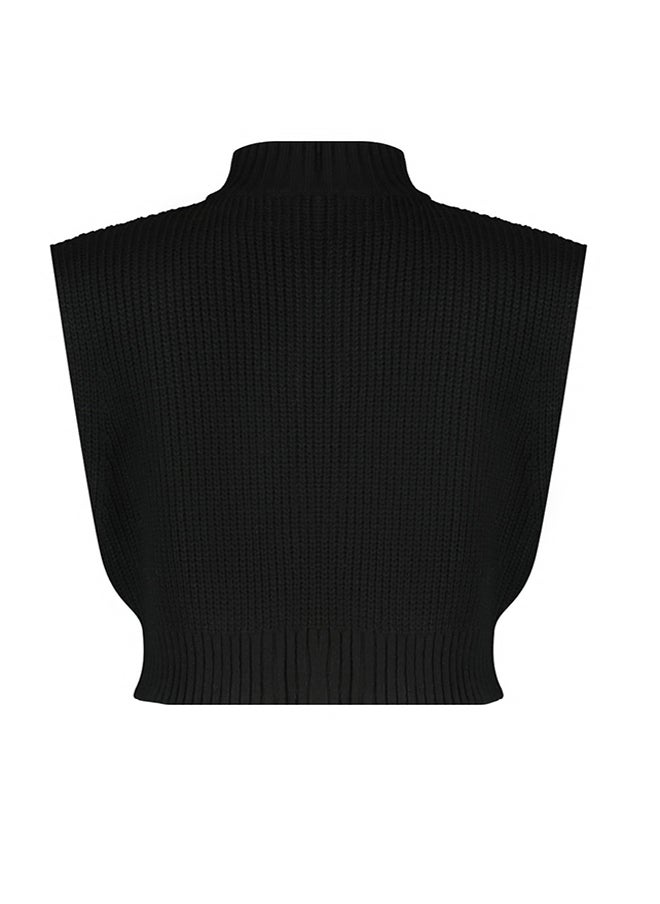 trendyol - Black Crop Zipper Basic Knitwear Sweater TWOAW23HI0015 - Image 1