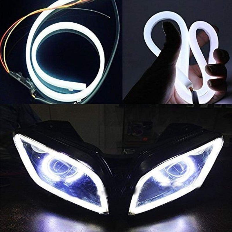 Flexible 30cm Long Headlight Neon LED DRL Tube (WHITE) For Suzuki Access 125 (Single Pcs)