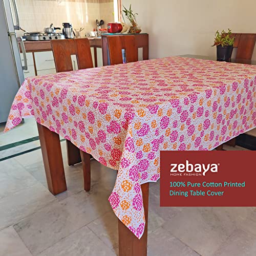 zebaya Home Pure Cotton Printed Dining | Patio | Picnic | Hotel Buffet | Table Top Cloth (4 Seater, 60x60 inches) (Multicolor (c) - Image 2