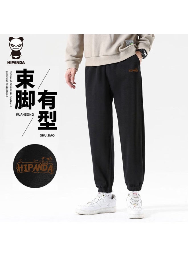 Hipanda Casual Pants For Men, Summer Trendy Sports Loose-fit Tapered Trousers, Versatile Black, 2XL - Image 1