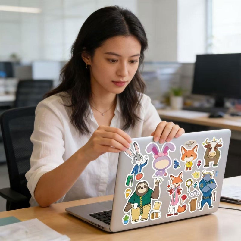 AHPAHP 16 Pcs DIY Cute Animal Stickers, Cartoon Movie Theme Sticker, Suitable for Crafts Goodie, Party Favors, Activities Gifts, Classroom Teacher Reward - Image 3