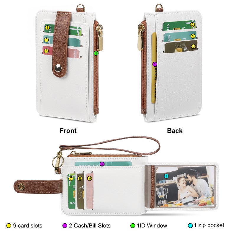 Women's Large Capacity Card Holder with RFID Blocking and Zipper (5412) - Image 2