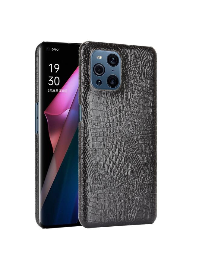 اس-توب جراب لهاتف OPPO Find X3 / X3 Pro مقاوم للصدمات مصنوع من جلد التمساح PC + PU - Image 1