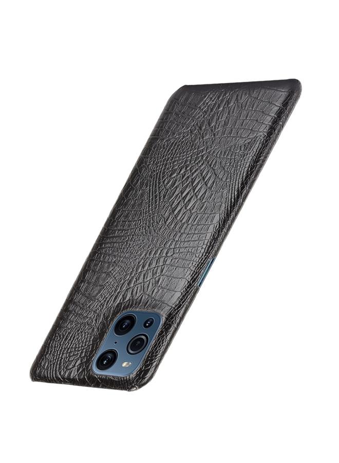 اس-توب جراب لهاتف OPPO Find X3 / X3 Pro مقاوم للصدمات مصنوع من جلد التمساح PC + PU - Image 3