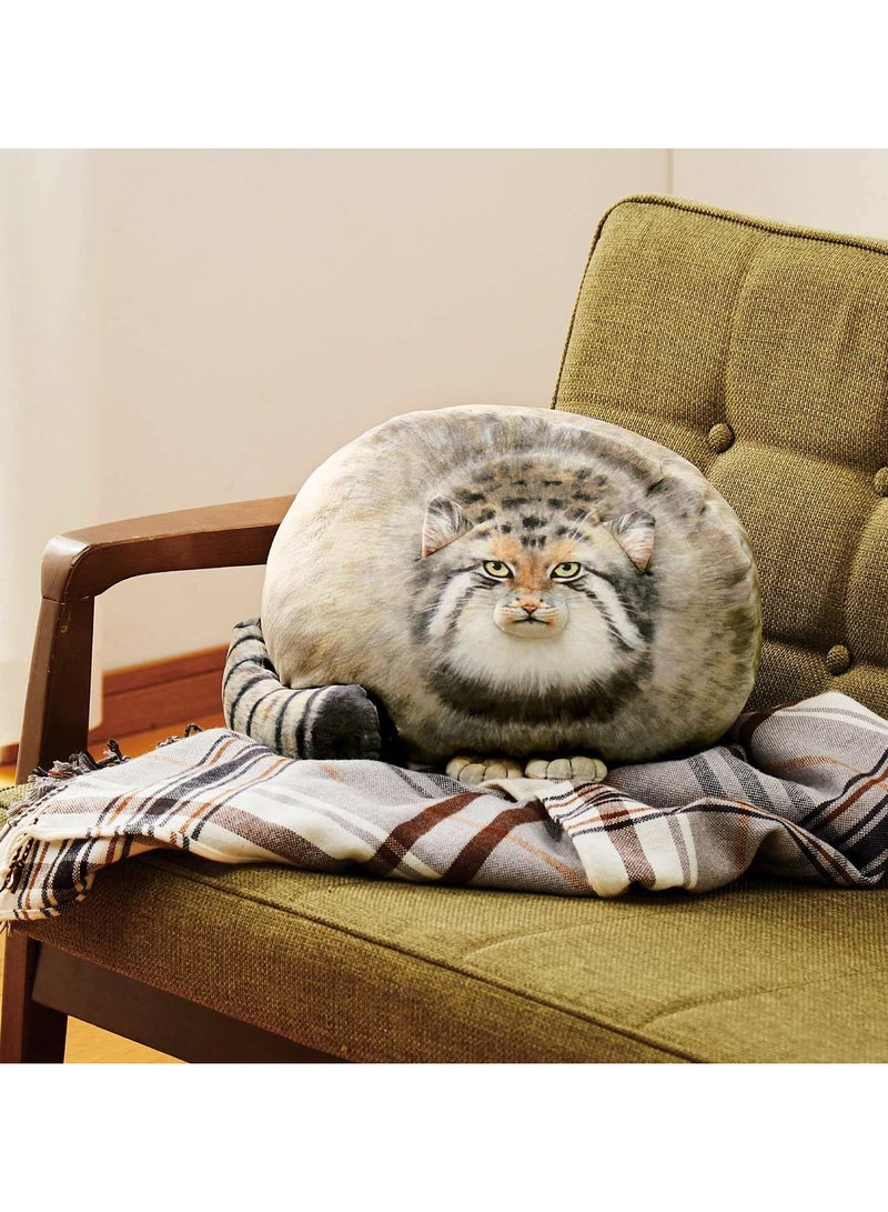 Cat Plush Body Pillow, 45 cm/18 inch, Pallas Cat Stuffed Animal, Steppe Cat Cute Plushies for Girls, Soft Plush Pillow, Kitten Plush Throw Pillow Doll Big Plush Toy Decoration Doll Gift for Kids