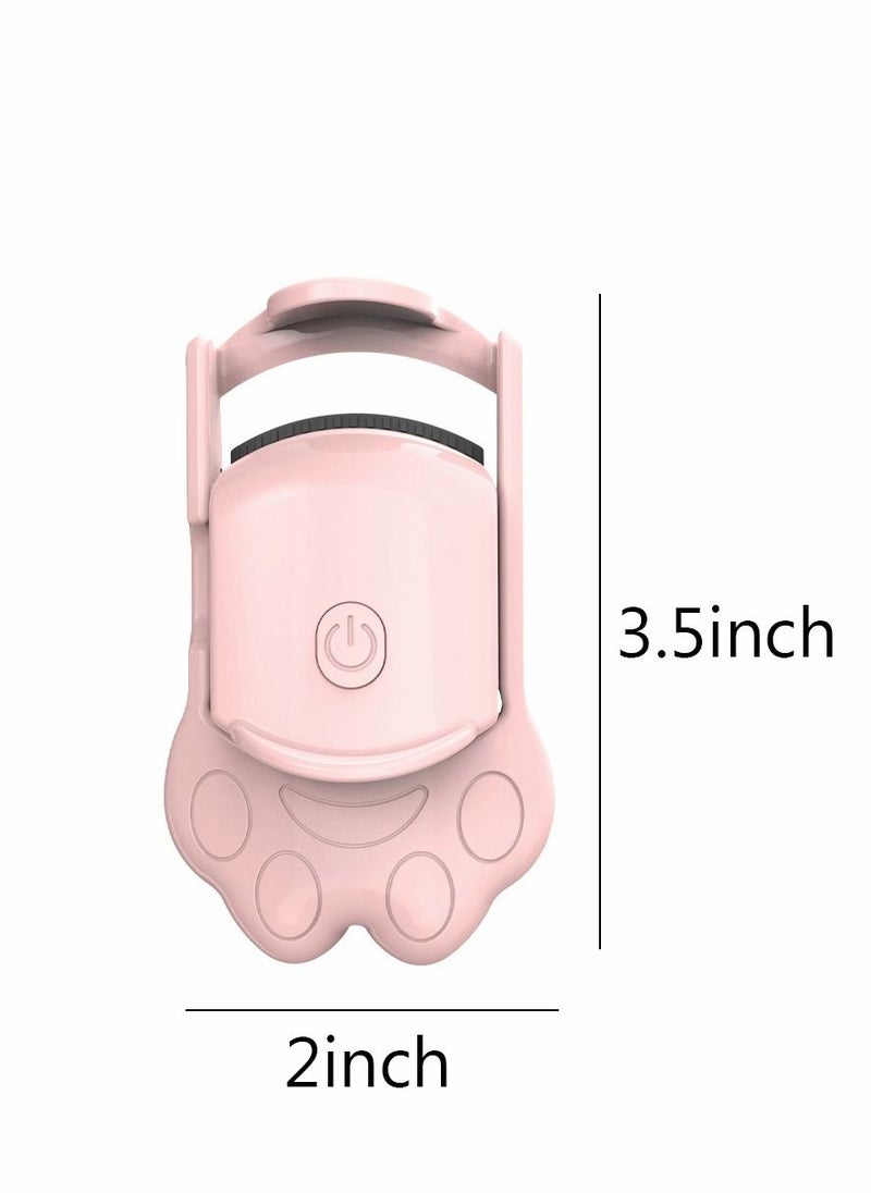 SYOSI - Heated Eyelash Curlers Cat Claw shaped Used for Eyelash Shaping and Curling USB Charging Convenient to Carry Pink Cute for Girls - Image 1