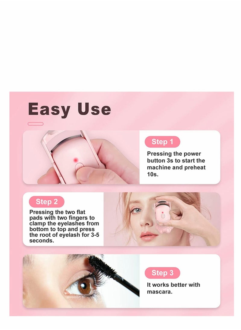 SYOSI - Heated Eyelash Curlers Cat Claw shaped Used for Eyelash Shaping and Curling USB Charging Convenient to Carry Pink Cute for Girls - Image 1