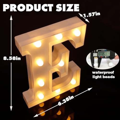 DyingSwan Small Led Marquee Letters, Light Up Letters, 8.58 Inch Led Letter Lights, Battery Powered Lighted Sign for Table, Party, Birthday, Christmas Decor (Letter E) - Image 2