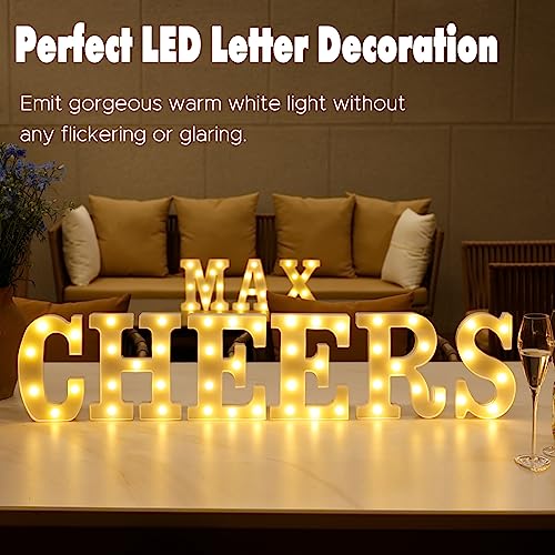 DyingSwan Small Led Marquee Letters, Light Up Letters, 8.58 Inch Led Letter Lights, Battery Powered Lighted Sign for Table, Party, Birthday, Christmas Decor (Letter E) - Image 4