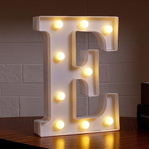 DyingSwan Small Led Marquee Letters, Light Up Letters, 8.58 Inch Led Letter Lights, Battery Powered Lighted Sign for Table, Party, Birthday, Christmas Decor (Letter E) - Image 1