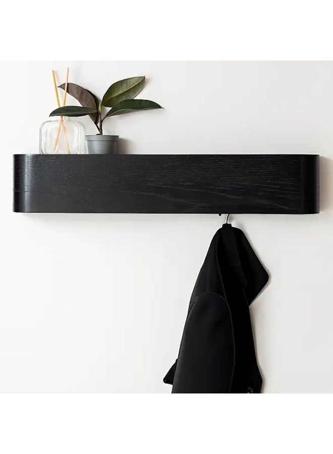 Modern Minimalist Black Wooden Wall Hook Invisible Design Space Saving Storage - Image 1