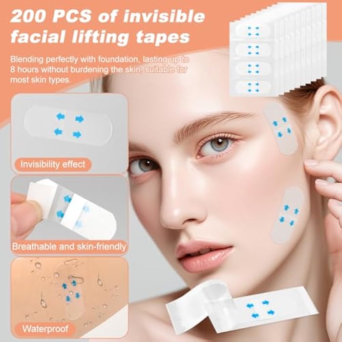 PUXING 270pcs Face Lift Kit Face Tape Lifting Invisible Neck Tape Lifting Invisible Facelift Band Sagging Skin Facial Liftings Stickers(COLOR:clear) - Image 5