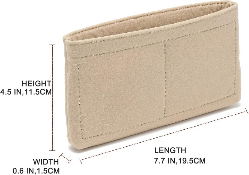 Doxo Neverfull MM/GM Handbag Storage Insert & Zipper Pouch, Neverfull Clutch Conversion Kit - Turn Your Bag into a Crossbody (Beige, 19.5 x 11.5 x 1.5 cm) - Image 3