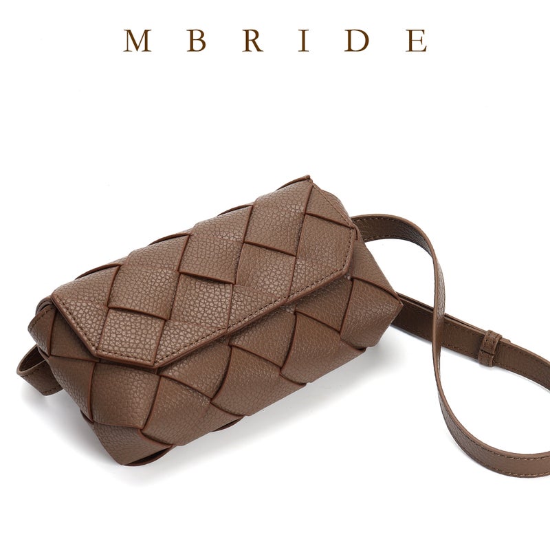 Woven French-Style Small Square Bag With Lychee Pattern Cowhide Texture, Casual Shoulder Crossbody Fashion Mini Bag - Image 2