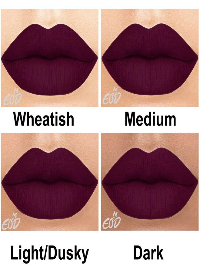 EOD® Elite Collection Long Lasting Waterproof 100% Vegan Made in India Matte Liquid Lipstick Combo of 2 Lip Gloss(Wine, Dark Pink) - Image 5