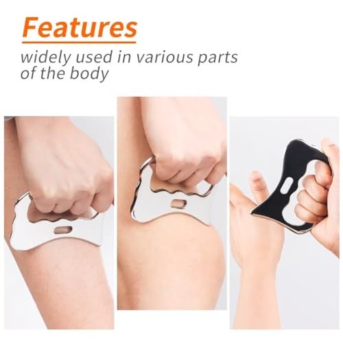 Rylpoint Guasha Massage Tool, Grade Stainless Steel Scraping Tool for Soft Tissue Upgrade Physical Therapy Stuff,Used for Back, Legs, Arms,Neck,Shoulder, Gua sha Tool - Image 4