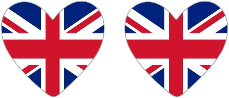 Set of 2 x UK HEART Flag Temporary Tattoo United Kingdom union jack GB Team