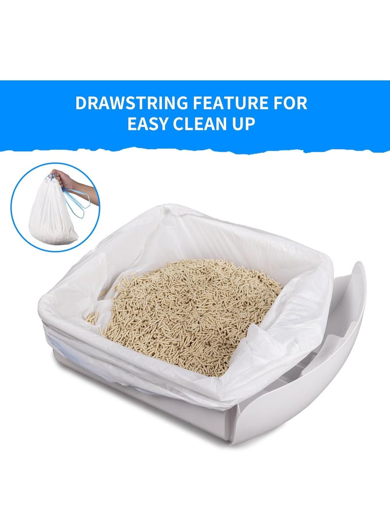 Neox لتر بوكس قطط  60 قطعة من بطانات صندوق فضلات القطط لصندوق فضلات القطط الأوتوماتيكي وروبوت صندوق الفضلات، عبوة من 3 قطع 58 × 35 سم، أكياس فضلات قطط كبيرة مع رباط، أكياس فضلات قطط سميكة للغاية ومتينة قابلة للاستبدال 22.8 بوصة × 14 بوصة - Image 4