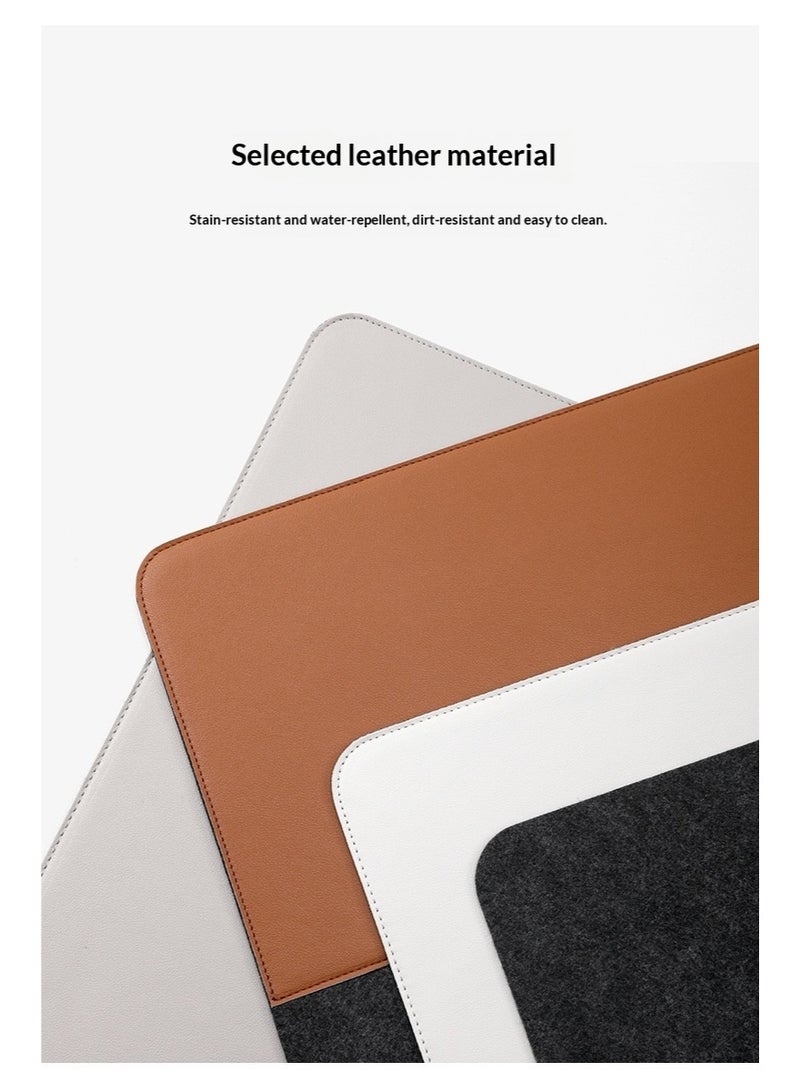 سجادة المكتب من الفِلت | سجادة كمبيوتر للمكتب (90 × 40 سم) | لوحة ماوس كبيرة من الفِلت وسجادة لوحة المفاتيح | حامٍ للمكتب المكتبي | رمادي داكن + رمادي - Image 5