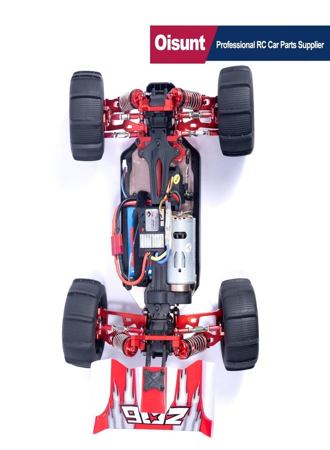 طقم قطع غيار معدنية من Oisunt لترقية سيارات التحكم عن بعد WLtoys بمقياس 1/14 و 1/12، مجموعة ملحقات ألومنيوم احتياطية مع براغي (أحمر) - Image 5