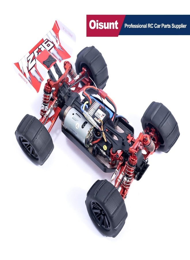 طقم قطع غيار معدنية من Oisunt لترقية سيارات التحكم عن بعد WLtoys بمقياس 1/14 و 1/12، مجموعة ملحقات ألومنيوم احتياطية مع براغي (أحمر) - Image 2
