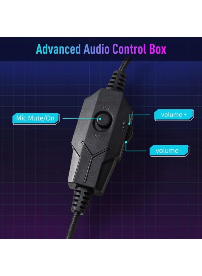 ONIKUMA X31 Gaming Headset – Surround Sound, Noise Cancelling Headphones with Flexible Microphone, RGB Lighting, Comfortable Over-Ear Headphones for PC, PS5, PS4, Xbox, Laptop - Image 3