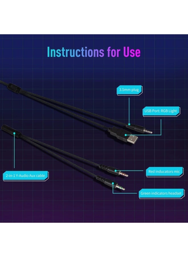 ONIKUMA X31 Gaming Headset – Surround Sound, Noise Cancelling Headphones with Flexible Microphone, RGB Lighting, Comfortable Over-Ear Headphones for PC, PS5, PS4, Xbox, Laptop - Image 2