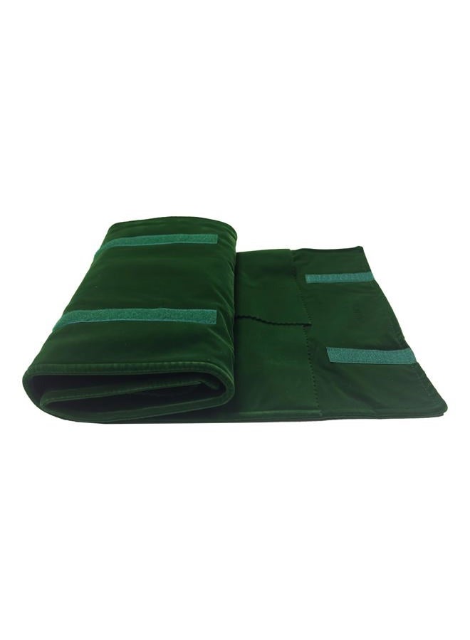 UnionPlus Velvet Travel Jewelry Roll Bag Organizer for Necklace, Elastic Band and Anti-winding, Large, Blackish Green - Image 5