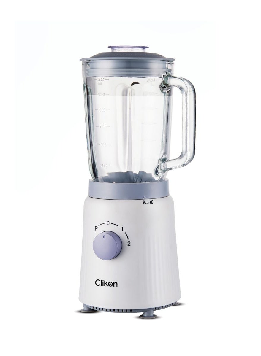 Clikon Table Blender – 600W Copper Motor, 1.5L Glass Jar, 2-Speed Pulse Control, Overheat Protection – CK2636 – Black 600 W CK2685 black