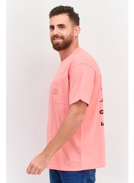 Wrangler Men Crew Neck Short Sleeve Printed T-shirts, Juicy Pink  - Image 2
