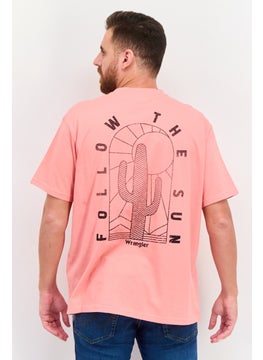 Wrangler Men Crew Neck Short Sleeve Printed T-shirts, Juicy Pink  - Image 3