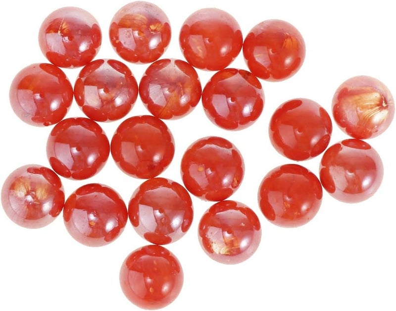 klarako 20 pcs Glass Marbles - Clear Glass Marble - Vase Aquarium Decoration - 20 x 16mm,Orange - Image 1