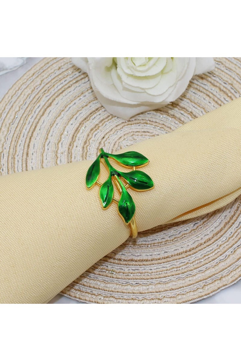 8Pcs Napkin Rings New Style Napkin Buckle Leaf Napkin Ring - Image 1