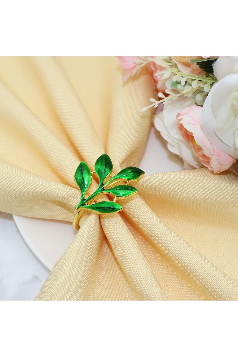 8Pcs Napkin Rings New Style Napkin Buckle Leaf Napkin Ring - Image 2